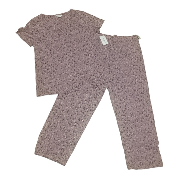 Charter Club Intimates Purple Floral Cottagecore Cotton Pajama Set Women’s XS - Picture 2 of 11